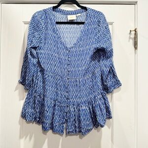 Anthropologie Maeve Lila‎ Tiered Long Sleeve Blouse Spring Summer Flowy Boho